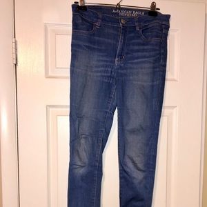 Blue wash American Eagle high rise jeggings